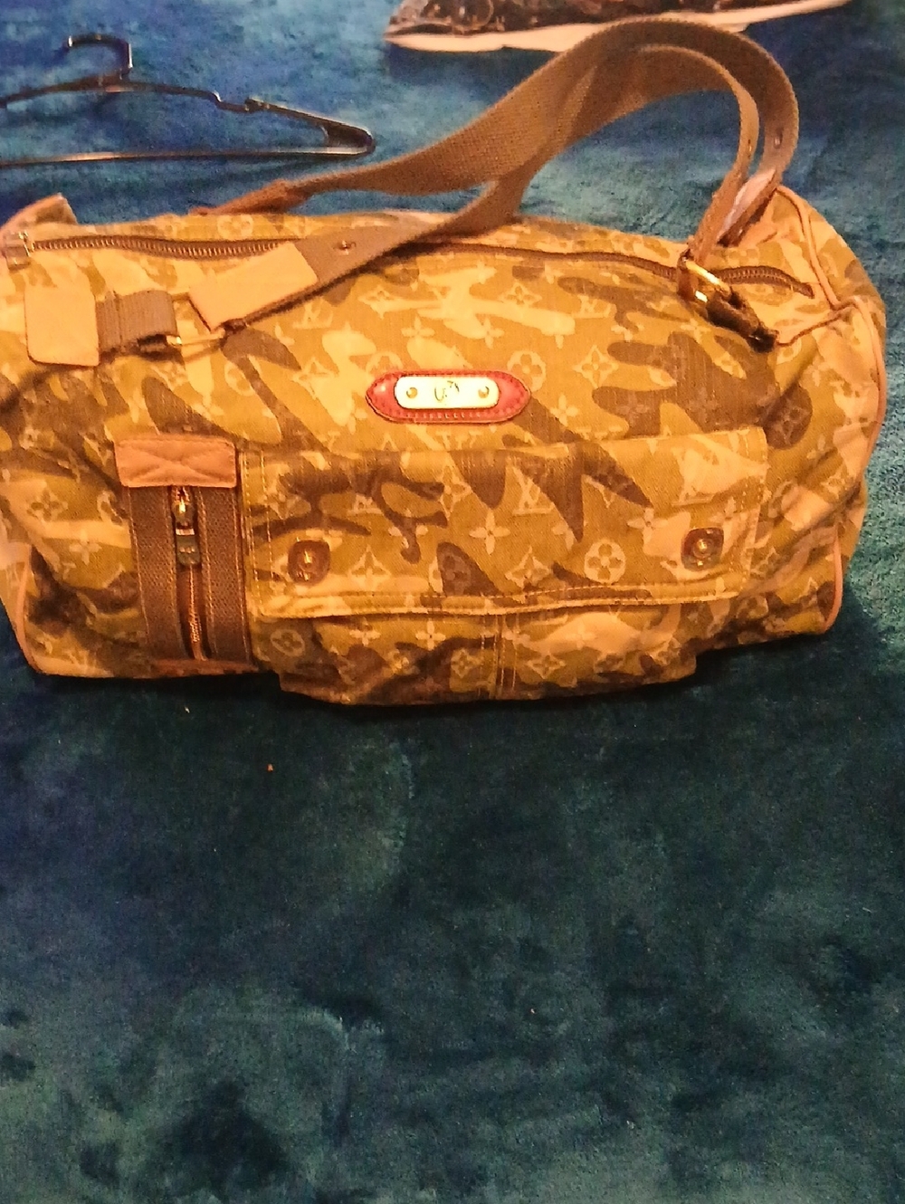 Designer-Inspired Brown Camouflage Duffel Bag